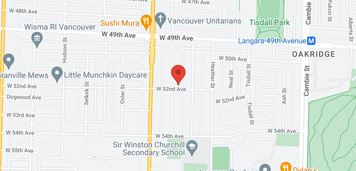 map of 883 W 52ND AVENUE
